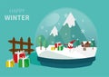 Happy Winter Ball design vector. Illustration card background with winter season concept Royalty Free Stock Photo