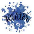 Vector illustration of happy winter text for typography poster, logotype, flyer, banner, greeting card or postcard.