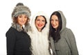 Happy winter friends women Royalty Free Stock Photo