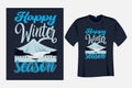 Happy Winter Season T Shirt Vector Template Royalty Free Stock Photo