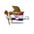 Happy Witch flag croatia Scroll cartoon character design