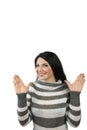 Happy woman gesturing Royalty Free Stock Photo