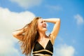 Happy woman on beach