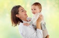 Happy woman doctor or pediatrician with baby Royalty Free Stock Photo