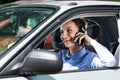 Happy woman driving car Royalty Free Stock Photo