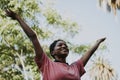 Happy woman feeling free in the park Royalty Free Stock Photo