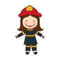 happy woman firefighter icon