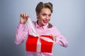 Happy woman with gift