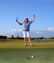Happy woman Golfer Royalty Free Stock Photo