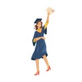 Happy woman graduated student celebrate graduation Royalty Free Stock Photo