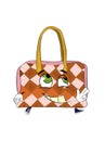 Happy woman handbag cartoon