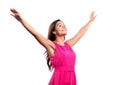 Happy woman with her arms outstreched Royalty Free Stock Photo