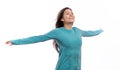 Happy woman with her arms outstreched Royalty Free Stock Photo