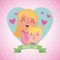 Happy woman hugging little girl mother day Royalty Free Stock Photo