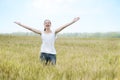 Happy woman jumping Royalty Free Stock Photo