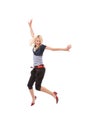 Happy woman jumping Royalty Free Stock Photo