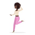 Happy woman jumping with fun, girl dancing on festival or dance party Royalty Free Stock Photo