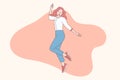 Happy Woman Jumping illustration