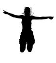 Happy woman jumping