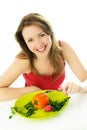 Happy woman keeping a diet Royalty Free Stock Photo