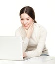 Happy woman with laptop