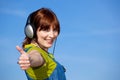 Happy woman listen music Royalty Free Stock Photo