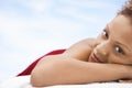 Happy Woman Lying On Massage Table Royalty Free Stock Photo