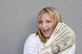 Happy woman with money