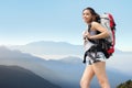 Happy woman mountain hiker Royalty Free Stock Photo