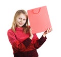 Happy woman with shopping bag