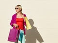 Happy woman shopping bags Royalty Free Stock Photo