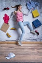 Happy woman with shopping bags