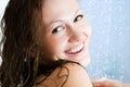 Happy woman in shower Royalty Free Stock Photo