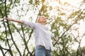 Woman outstretched arms enjoying freedom Royalty Free Stock Photo