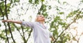 Woman outstretched arms enjoying freedom Royalty Free Stock Photo