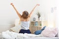 Happy woman stretching in the morning Royalty Free Stock Photo