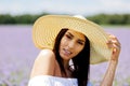 Happy woman in summer field. Young girl relax outdoors. Freedom concept. Royalty Free Stock Photo