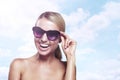 Happy woman in sunglasses