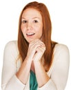 Happy Woman in Suspense Royalty Free Stock Photo