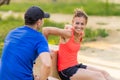 Cheerful Woman Working Out Royalty Free Stock Photo