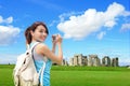 Happy woman travel in England Royalty Free Stock Photo