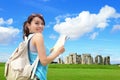 Happy woman travel in England Royalty Free Stock Photo