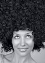 Happy woman with trendy curly hair style Royalty Free Stock Photo