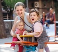 Happy woman with two children Royalty Free Stock Photo