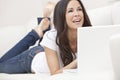 Happy Woman Using Laptop Computer Royalty Free Stock Photo