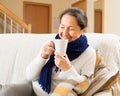 Happy woman in warm scarf Royalty Free Stock Photo