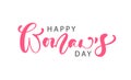 Happy Womans Day. Congratulation calligraphy text. Lettering for Womans Day. Can use for greeting card, poster or banner