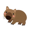 Happy Wombat animal cartoon character vector illustration Royalty Free Stock Photo