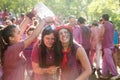 Happy women during Batalla del vino