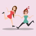 Happy women dancing style